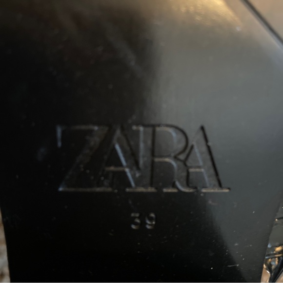 ZARA Black Croco Embossed Faux Leather Ankle Women’s Boots Sz US 8-8.5M (39EU) - Picture 12 of 15